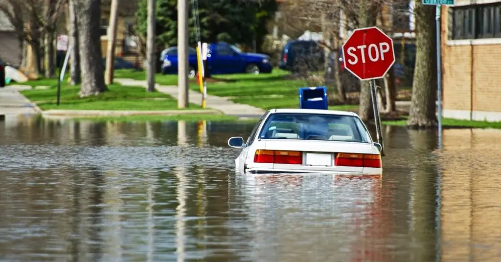 engine is flooded with water