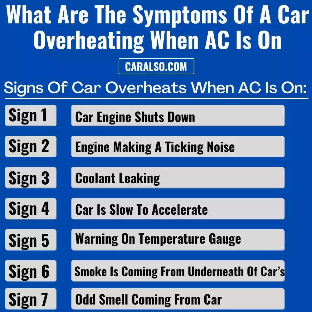 signs of car overheats when ac is on