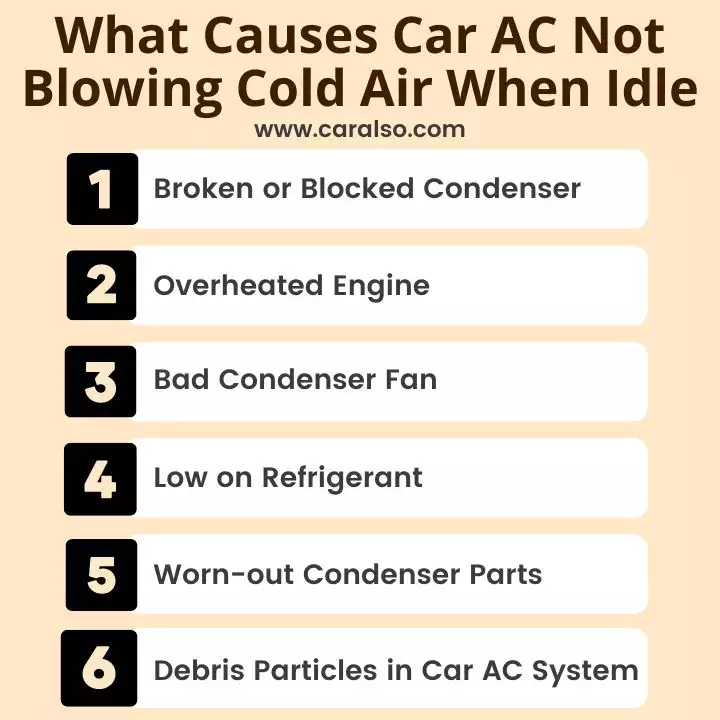 what causes car ac not blowing cold air when idle