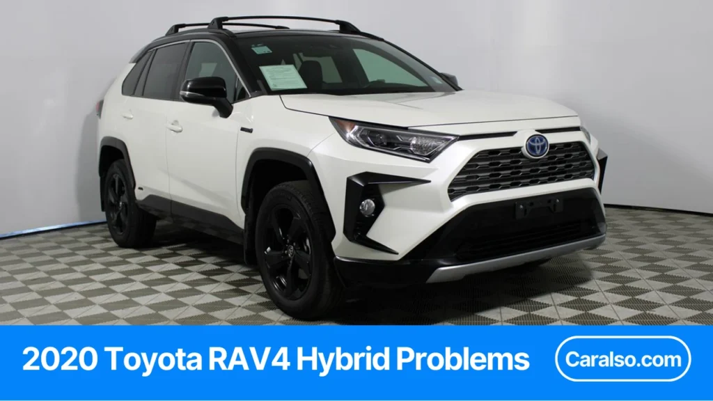 2020 Toyota RAV4 Hybrid parked at a gas station, highlighting known fuel tank and reliability problems