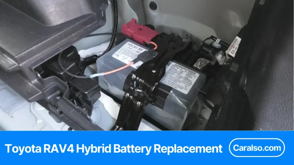 A summary table showing Toyota RAV4 Hybrid battery replacement cost ranges for OEM, reman, and used packs, including core charge and labor.
