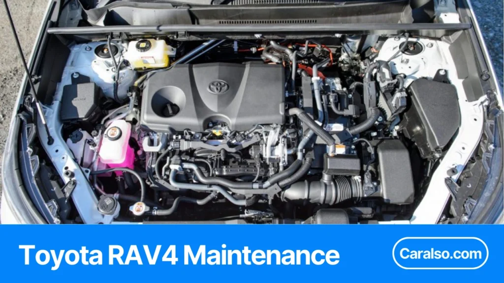 A Toyota RAV4 maintenance schedule chart showing key service intervals, typical costs, and checklist items for Toyota RAV4 maintenance.